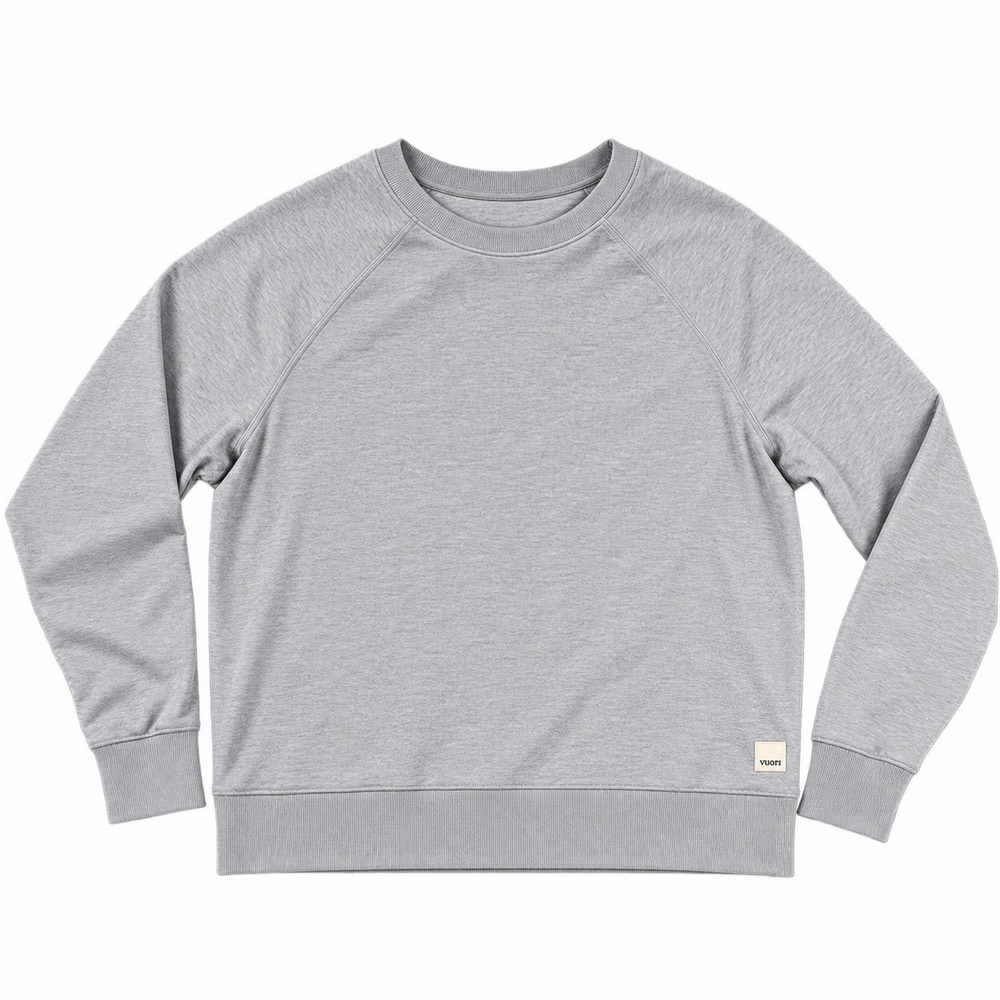 Vuori Women's Halo Long Sleeve Crew Sweatshirt Gray- S